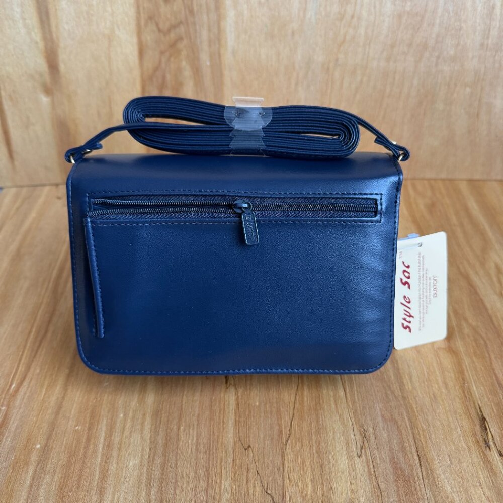 Buxton Mini Bag NWT Crossbody Navy Leather - Picture 5 of 16
